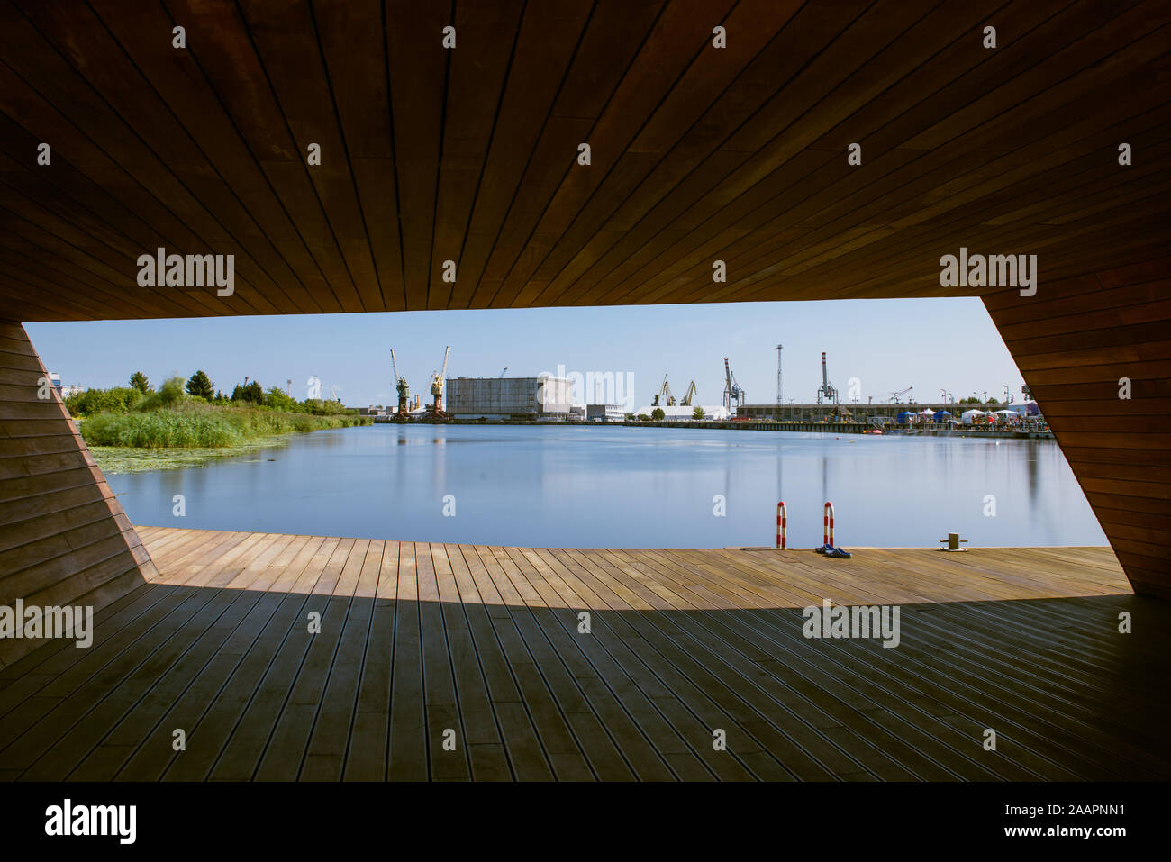 Szczecin panorama urbano in una giornata di sole, Polonia, Europa Foto Stock