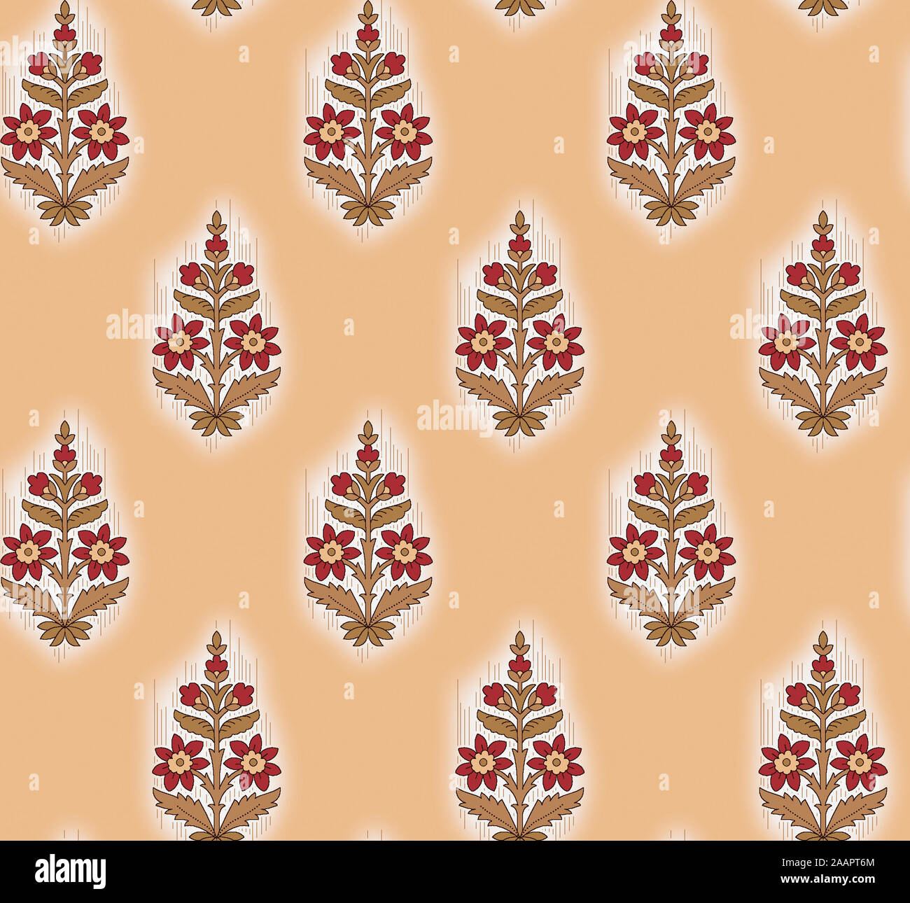 Seamless mughal motivo floreale sfondo pattern Foto Stock