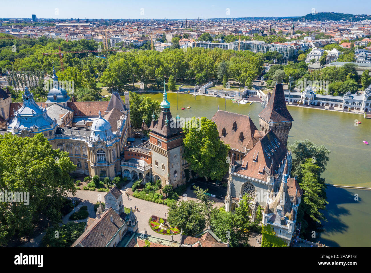 Il Castello di Vajdahunyad, Budapest, Ungheria. Foto Stock