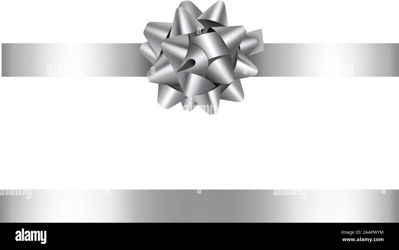 Arco di argento e nastro illustrazione per natale e decorazioni di compleanno Illustrazione Vettoriale