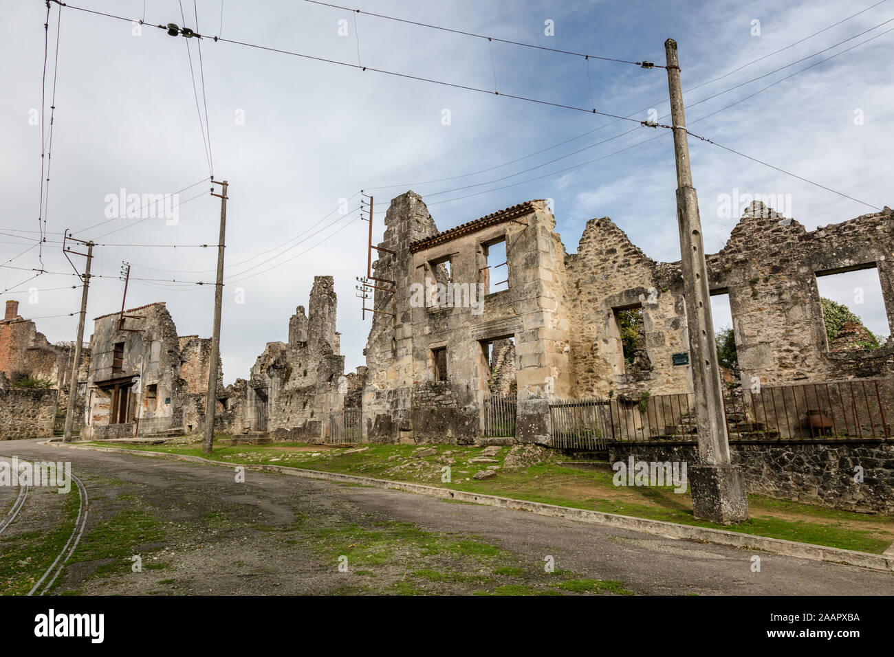 Il villaggio di Oradour-sur-Glane, Francia, Europa, il sito di una guerra atrocità naziste Foto Stock