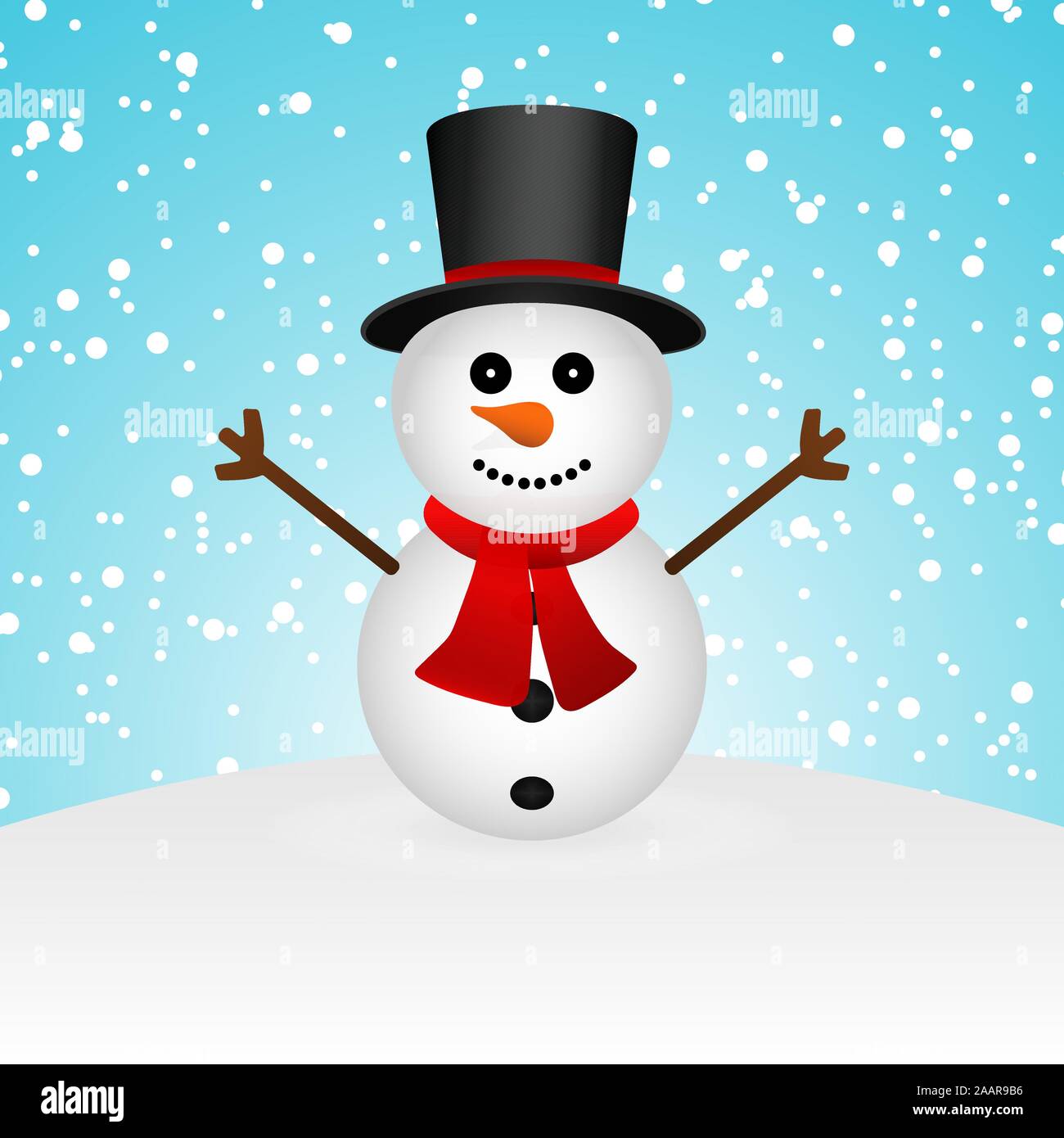 Cartoon divertente pupazzo di neve nella foresta Illustrazione Vettoriale