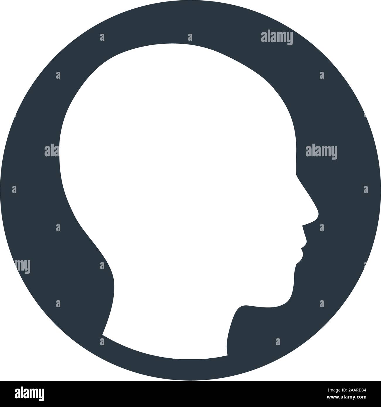 Round profilo utente avatar illustrazioni di testa. Stock illustrazione vettoriale isolati su sfondo bianco. Illustrazione Vettoriale