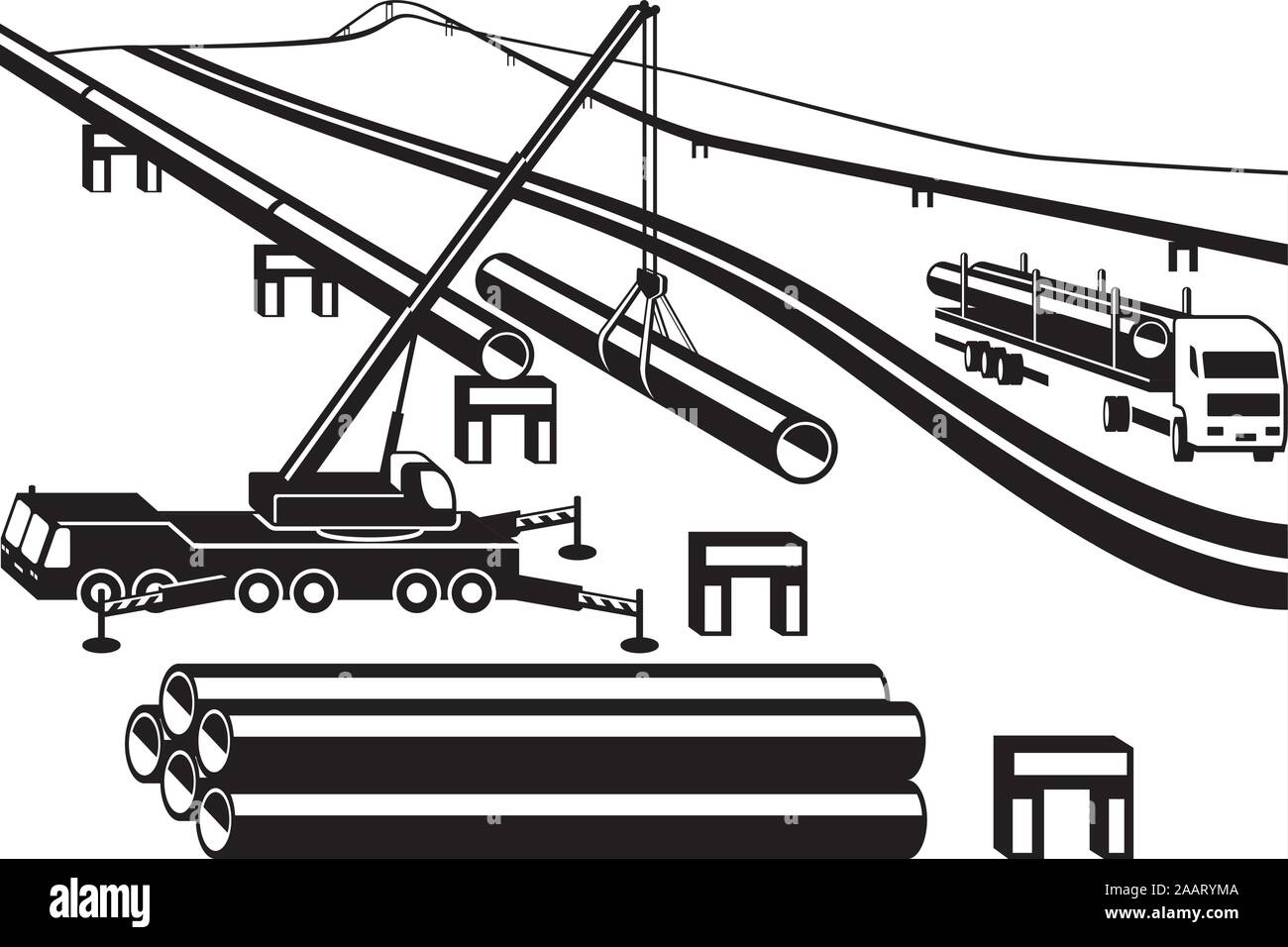 Costruzione di sopra di terra di cantiere - illustrazione vettoriale Illustrazione Vettoriale