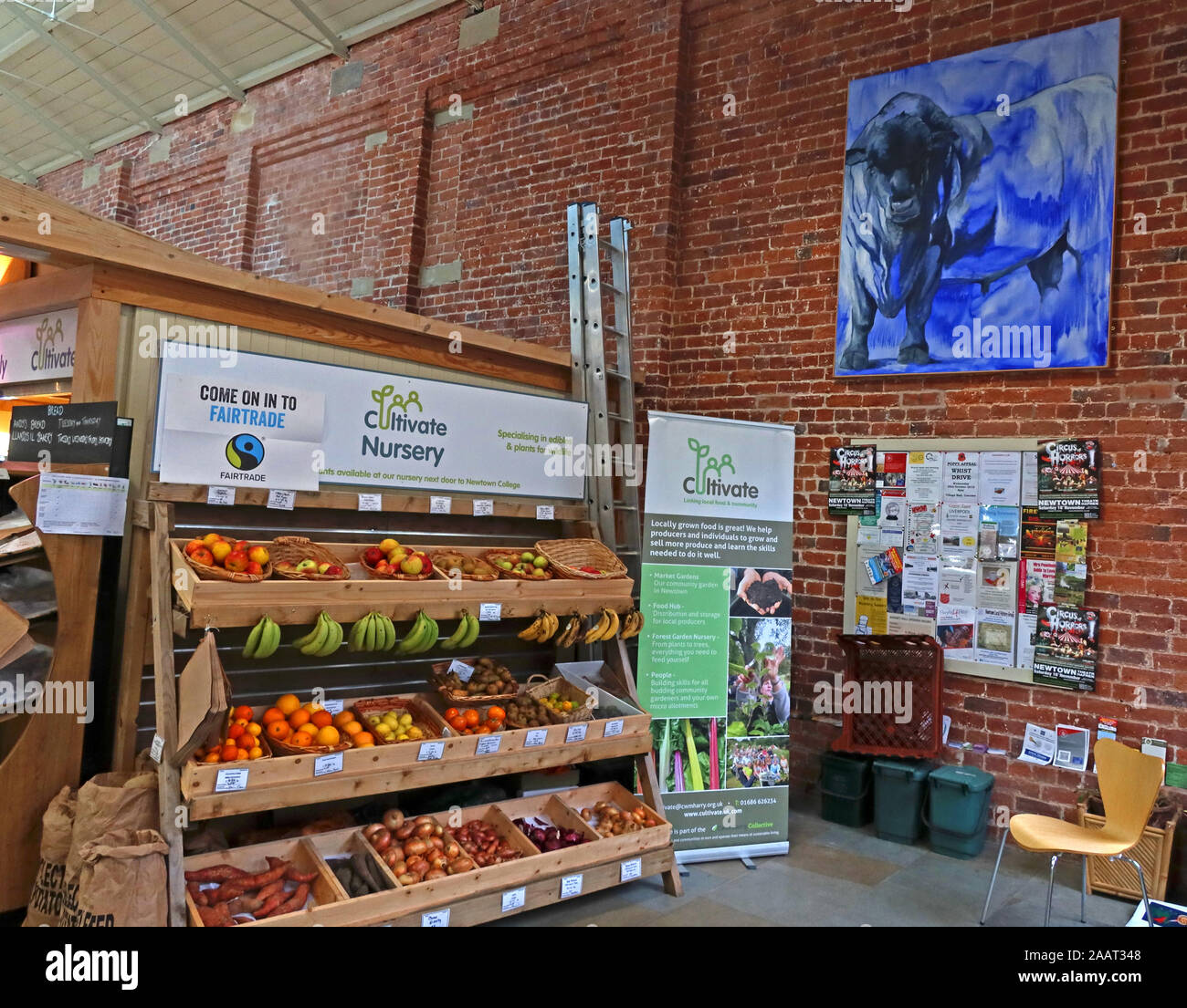 All'interno di Newtown Mercato, Market Street, Newtown, POWYS, GALLES, SY16 2PQ Foto Stock