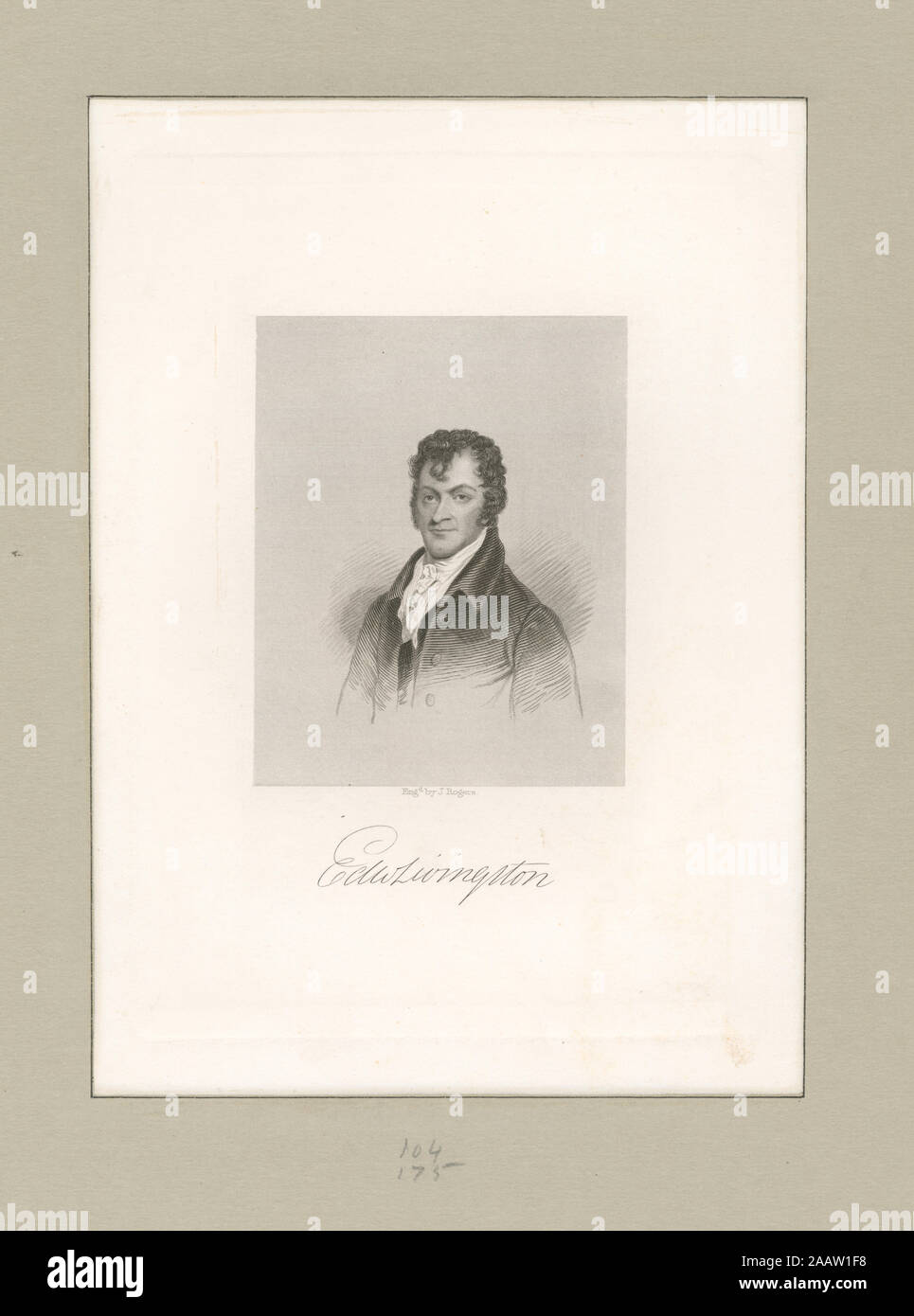 Edw Livingston include photomechanical riproduzioni. Printmakers includono William Betulla, Asher B. Durand, Henry Bryan Hall, Charles Hullmandel, James Barton Longacre, Albert Rosenthal, Max Rosenthal & John Sartain. Relatori per parere includono David McNeely Stauffer. Titolo dal calendario di Emmet collezione. EM10052 Dichiarazione di responsabilità : J. Rogers; EDW. Livingston Foto Stock