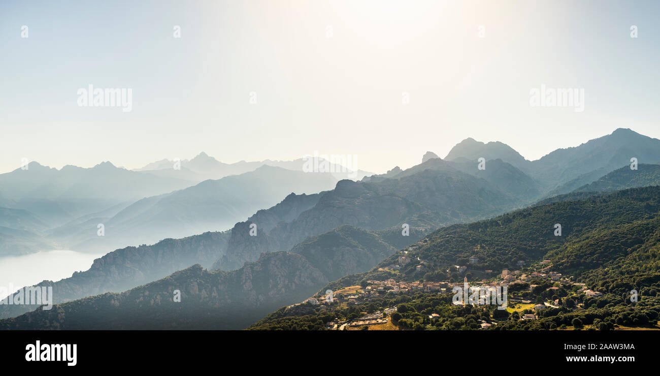 Vista dal Belvedere de Saliccio, Piana, Corse-du-Sud, Corsica, Francia Foto Stock