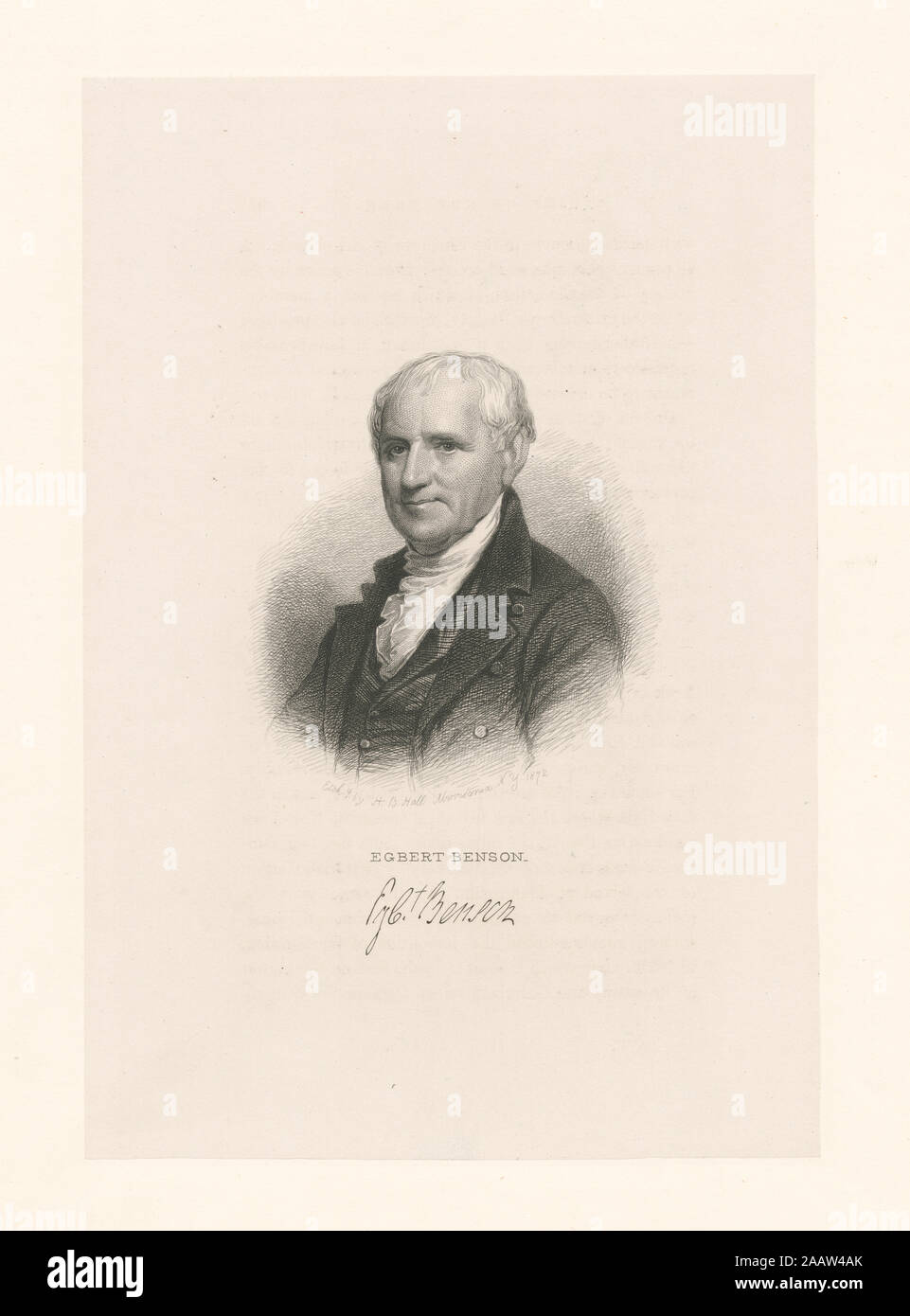 Egbert Benson include le riproduzioni fotografiche. Printmakers includono Alexander Anderson, W.J. Bennett, C.G. Childs, A.J. Davis, A.B. Durand, Eliza Greatorex, George Hayward, John Rodgers & Imbert litografica dell'Ufficio. Titolo dal calendario di Emmet collezione. EM11314; Egbert Benson Foto Stock