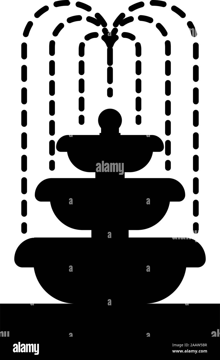Fontana di livello di acqua icona colore nero illustrazione vettoriale stile piatto semplice immagine Illustrazione Vettoriale