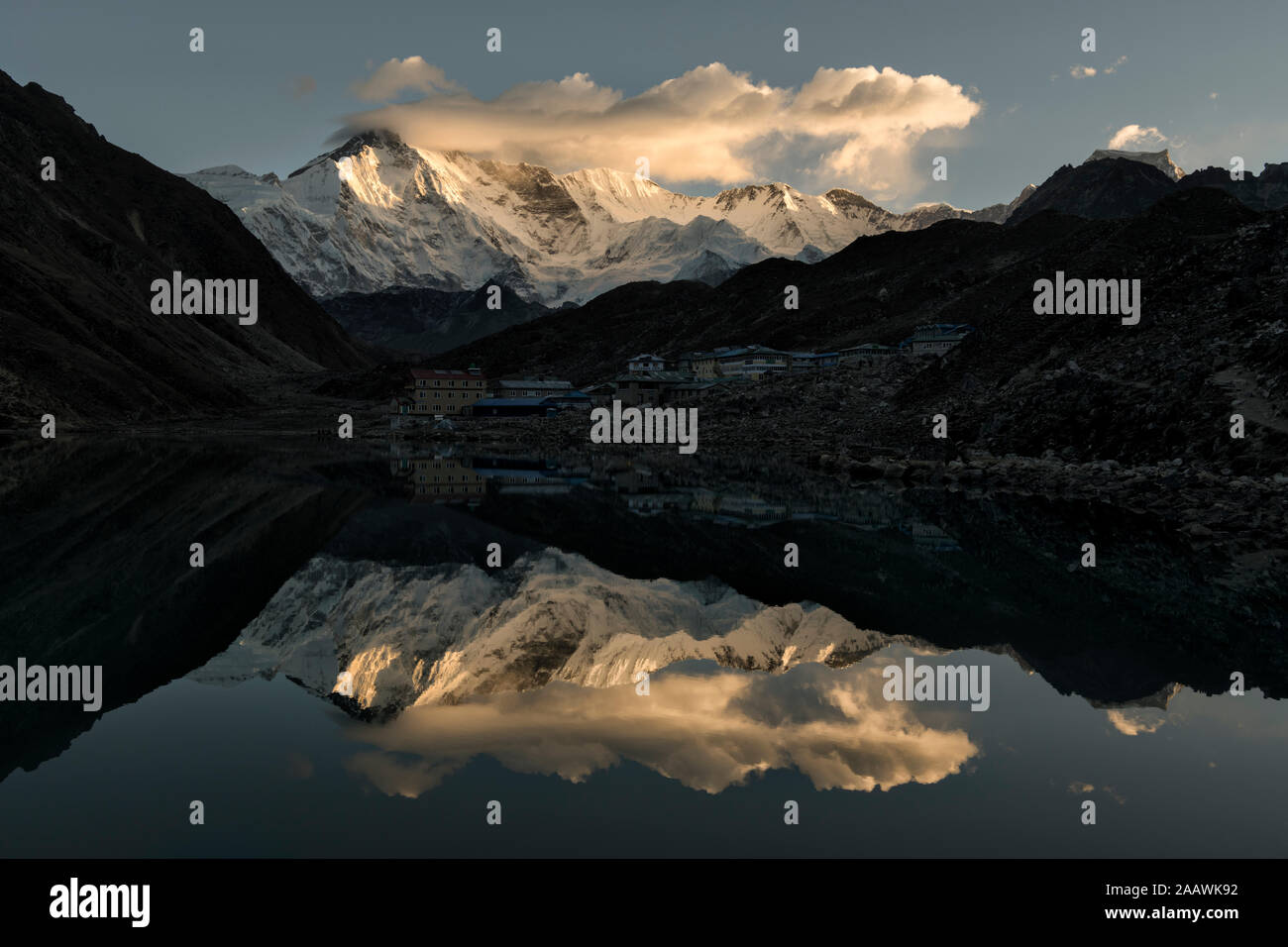 Goyko, Cho Oyu e lago Goyko, Solo Khumbu, in Nepal Foto Stock