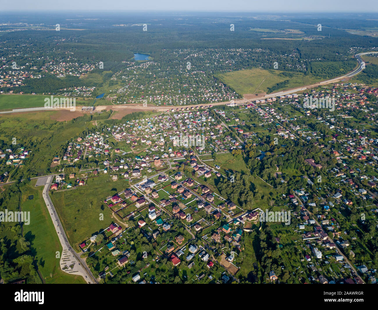 Vista aerea di Sergiev Posad town, Mosca, Russia Foto Stock
