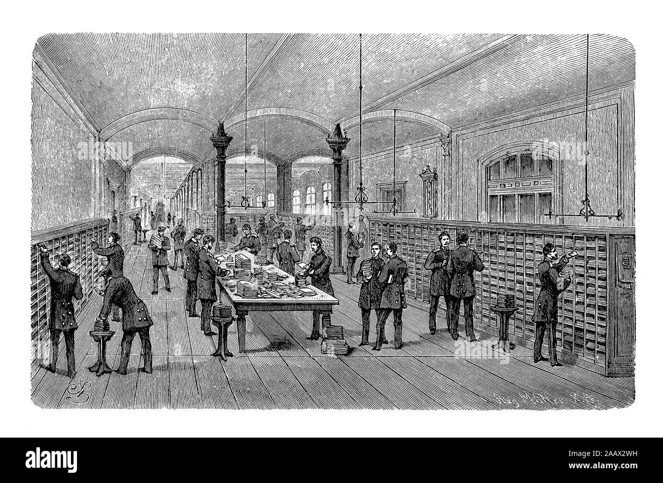 Germania: giornale locale di spedizione in Leipzig central post office servizio express, secolo XIX Foto Stock