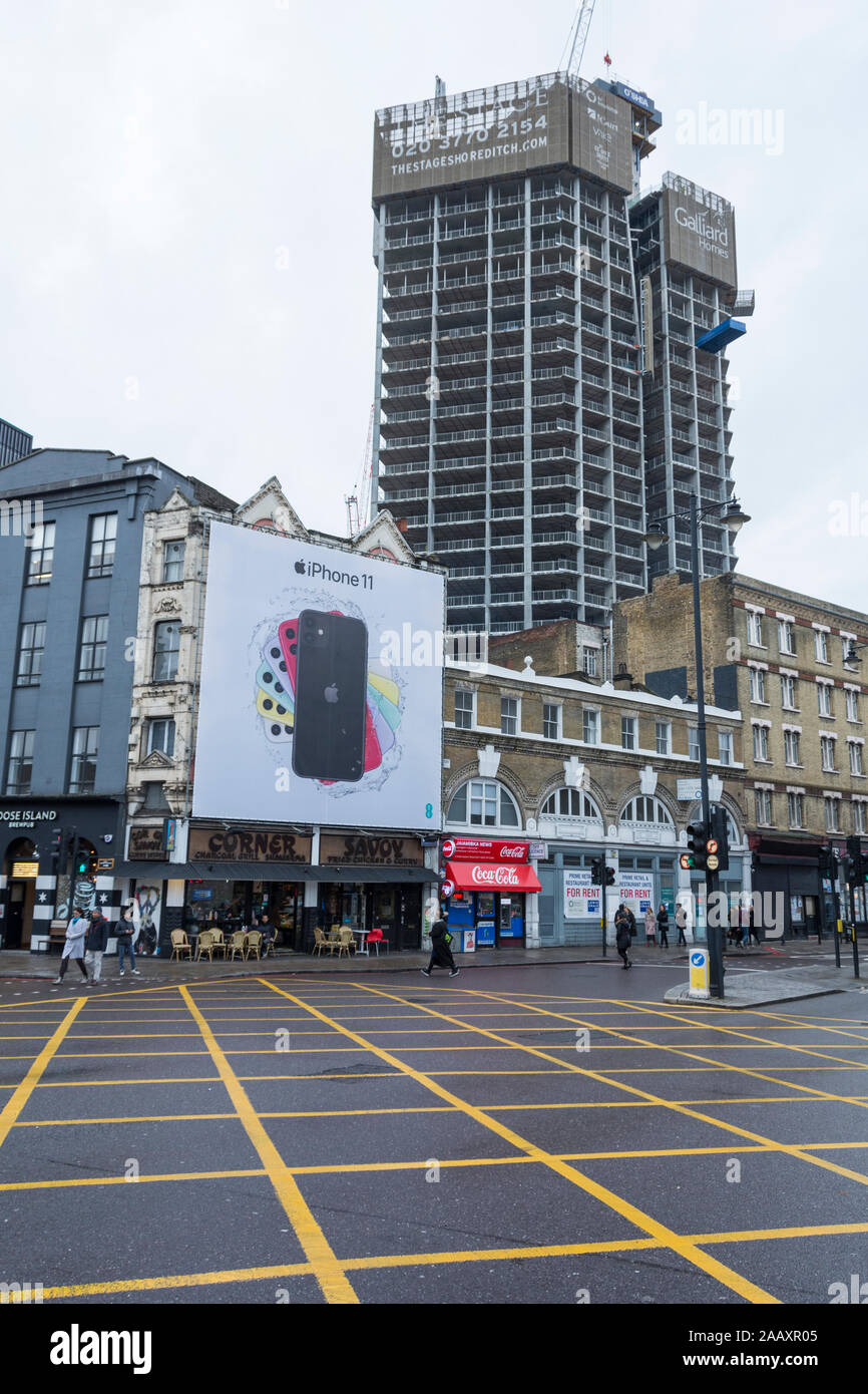 Lo stadio, Galliard Case, Shoreditch, London, Regno Unito Foto Stock