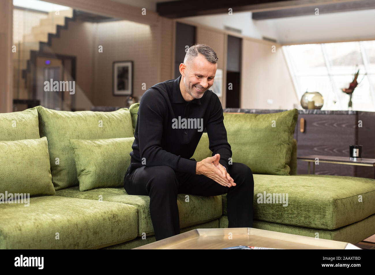 Foto di Ryan Giggs nell'appartamento dell'attico al Stock Exchange Hotel, Manchester. Pic Copyright Phil Tragen 2019 Foto Stock