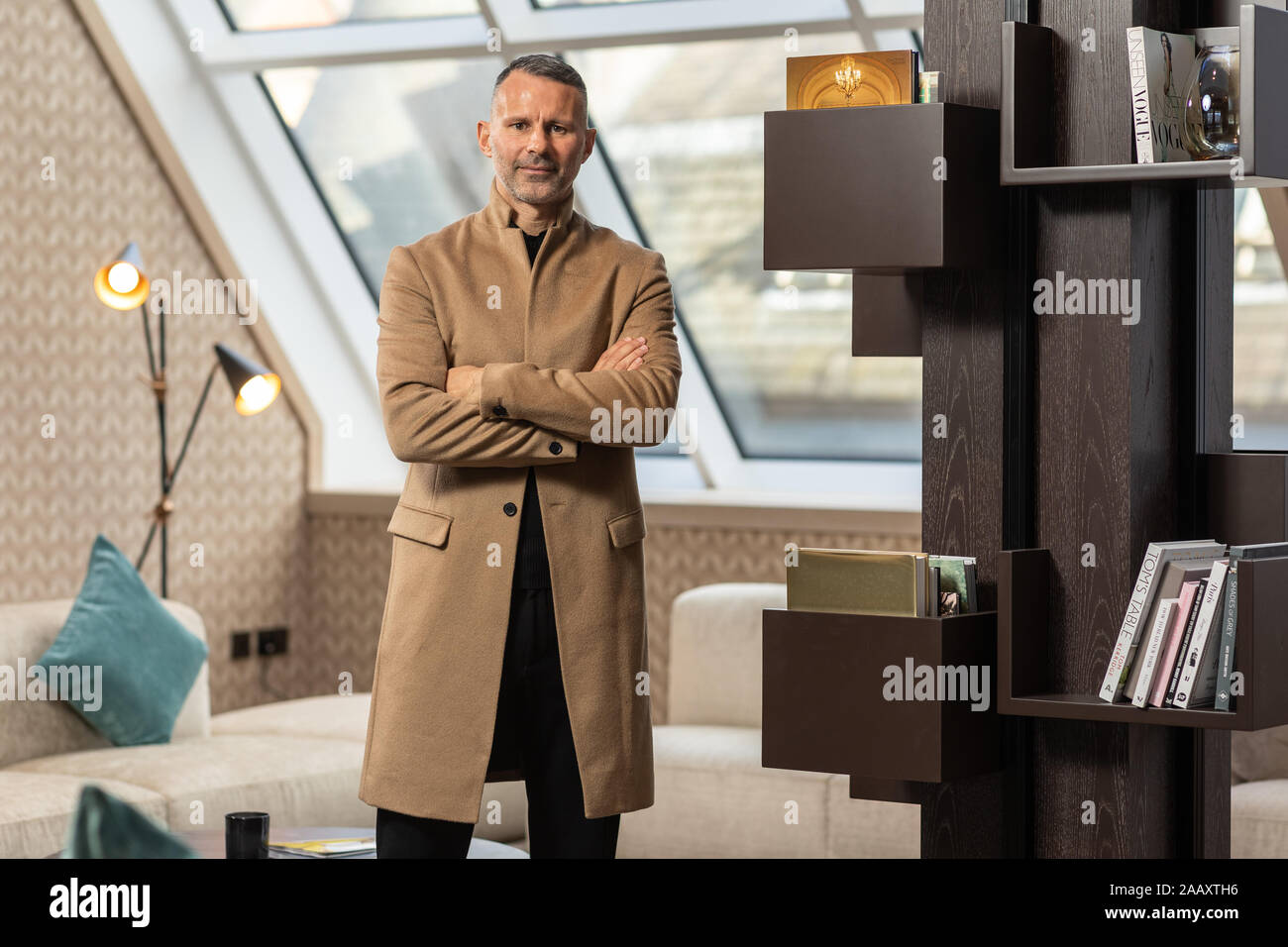 Foto di Ryan Giggs nell'appartamento dell'attico al Stock Exchange Hotel, Manchester. Pic Copyright Phil Tragen 2019 Foto Stock