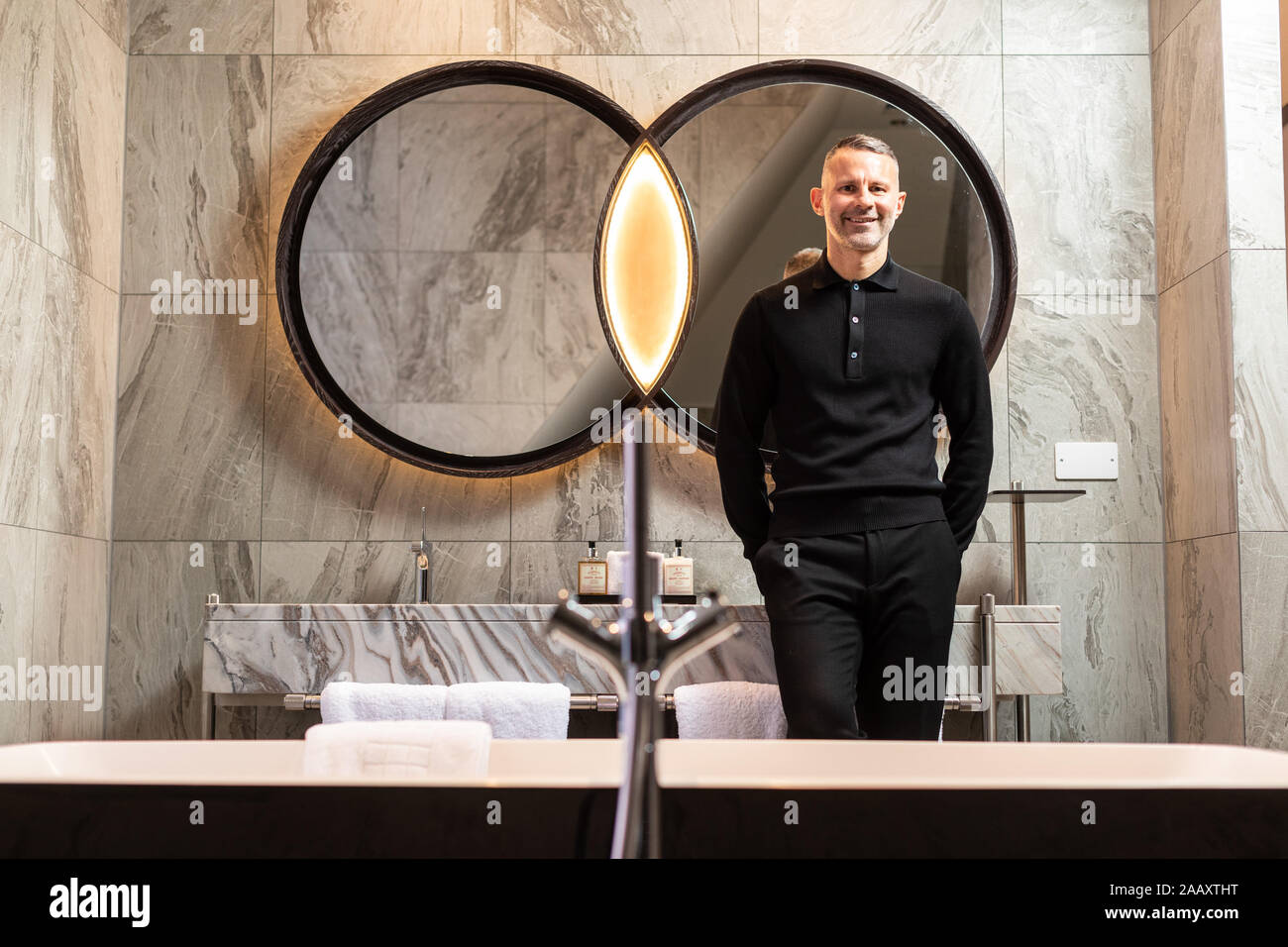 Foto di Ryan Giggs nell'appartamento dell'attico al Stock Exchange Hotel, Manchester. Pic Copyright Phil Tragen 2019 Foto Stock