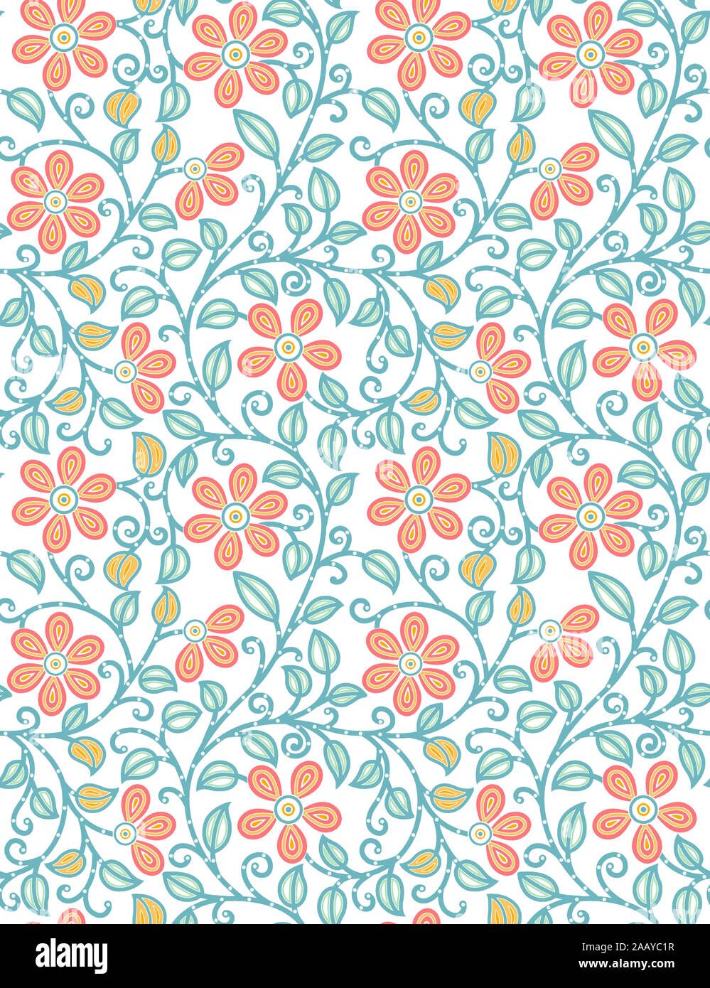 Estate seamless floral background di design Foto Stock