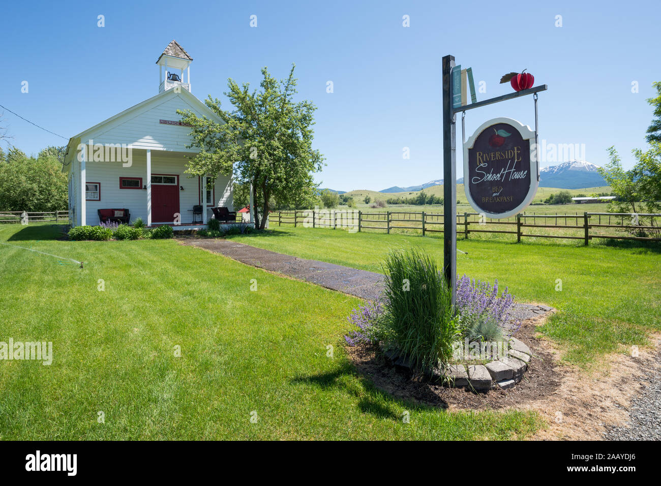 Riverside School Bed & Breakfast, Grant County, Oregon. Foto Stock