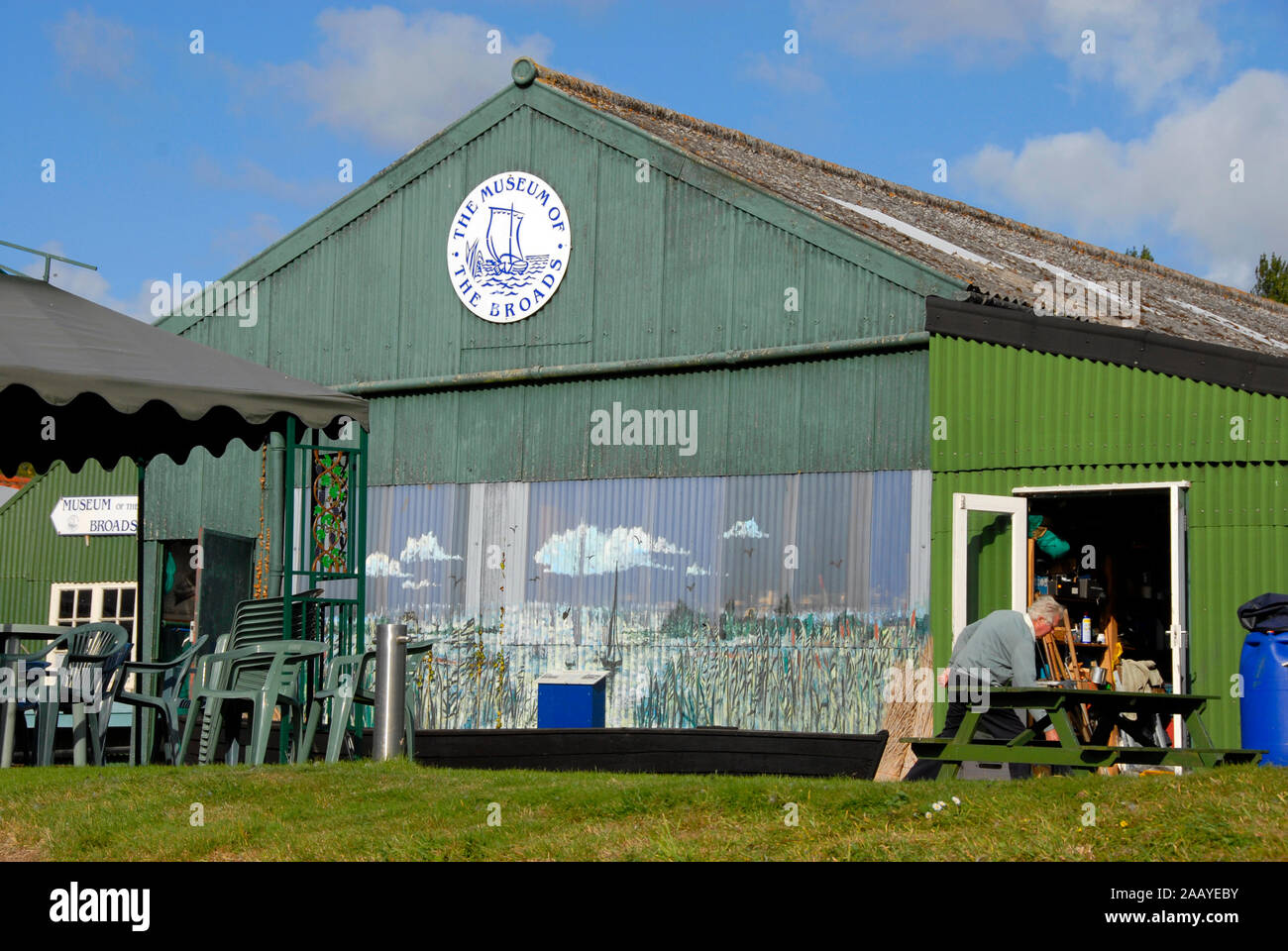 Il Museo di Broads a Stalham,in corrispondenza della testa del fiume Ant, Norfolk Broads, Inghilterra Foto Stock
