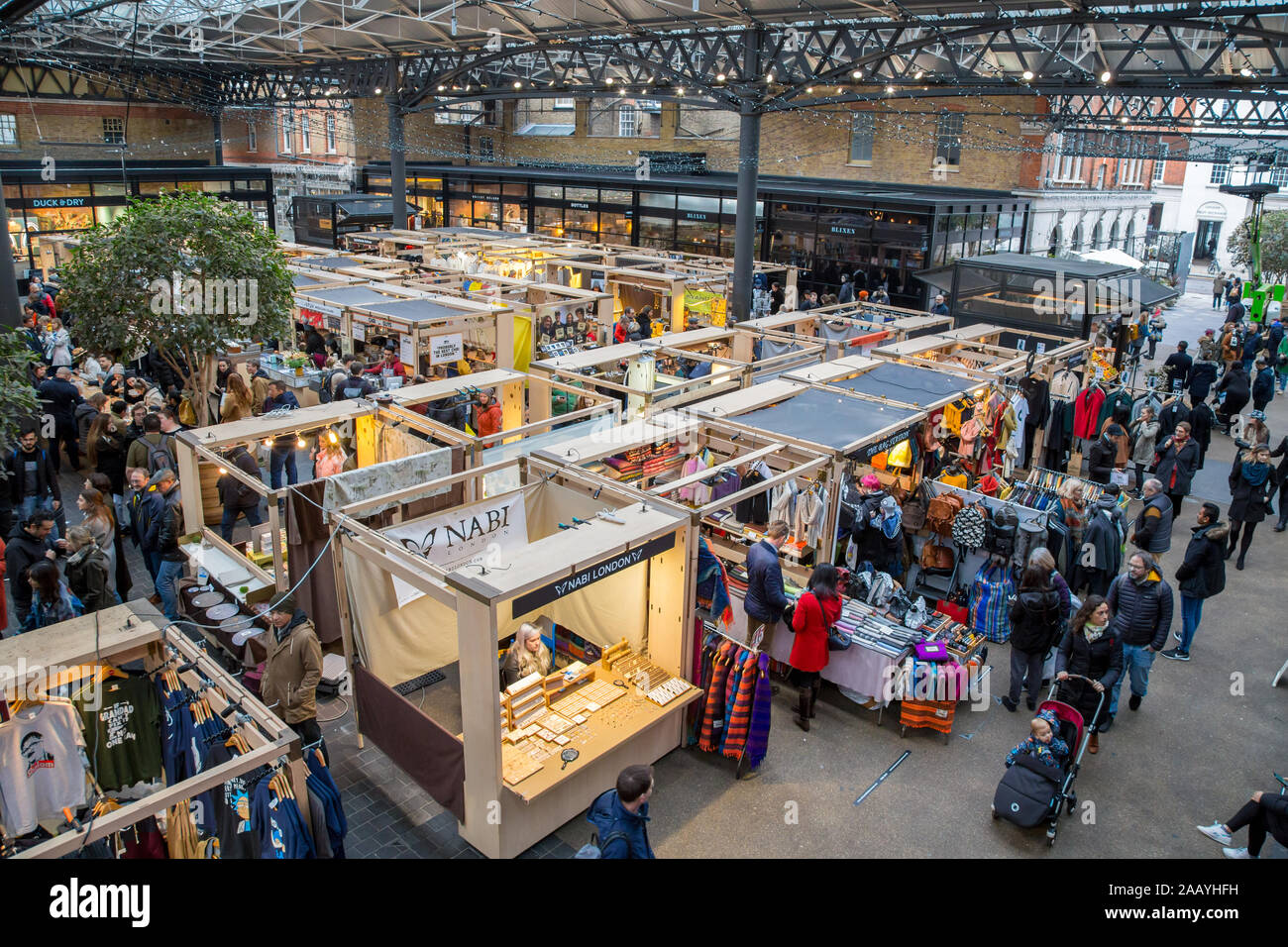 Spitalfields Market nell'east end di Londra - Inghilterra Foto Stock