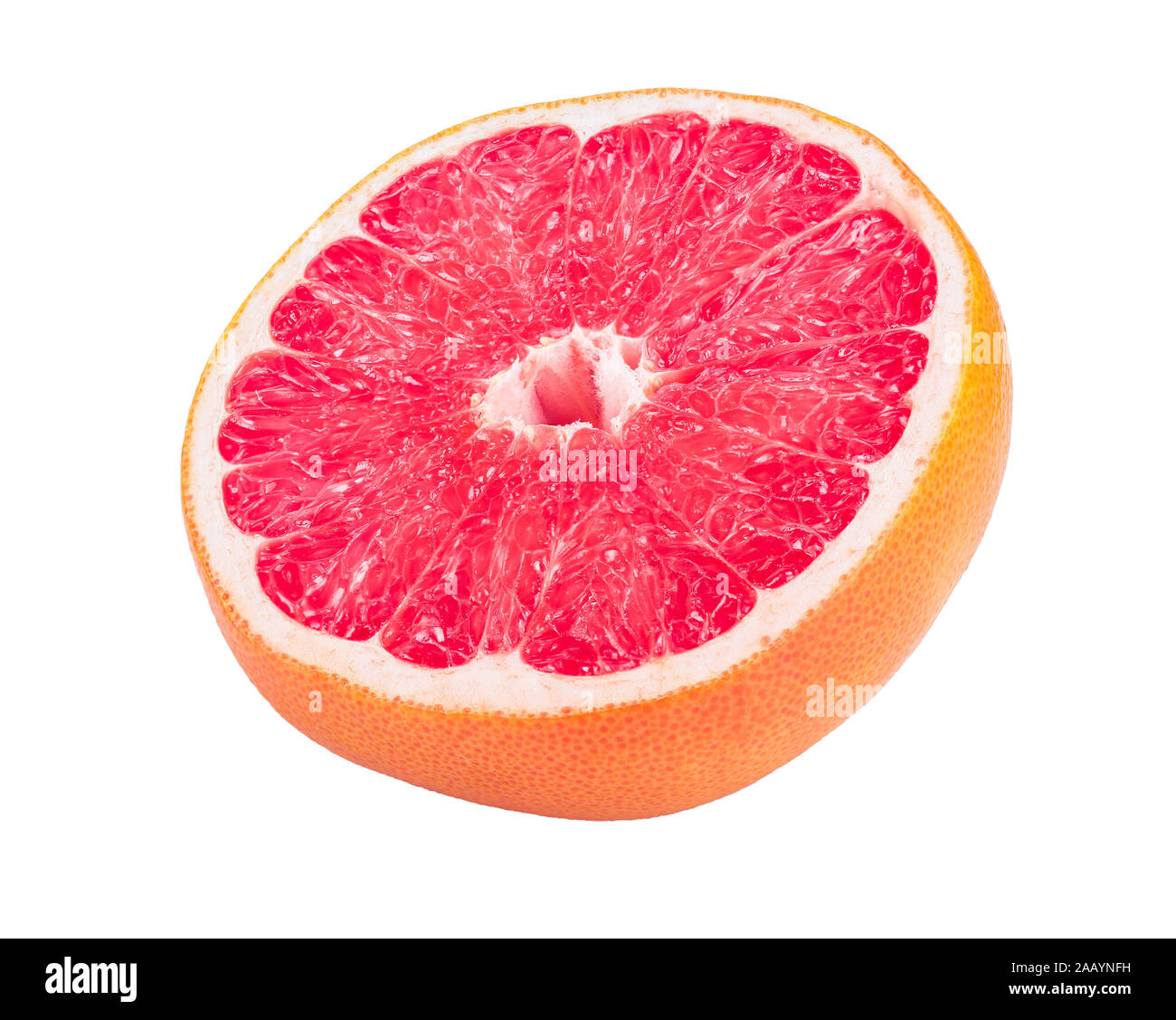 Pompelmo metà isolato su sfondo bianco close up Foto Stock