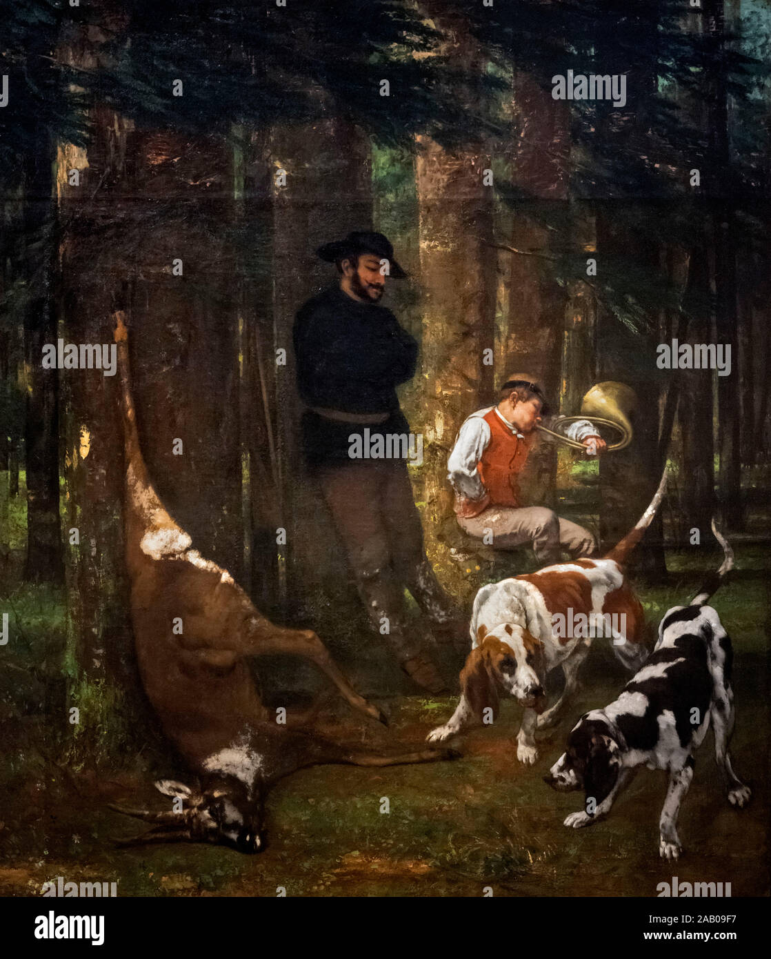 La cava (La Curée) da Gustave Courbet (1819-1877), olio su tela, 1856 Foto Stock La cava (La Curée) da Gustave Courbet (1819-1877), olio su tela, 1856 Foto Stock