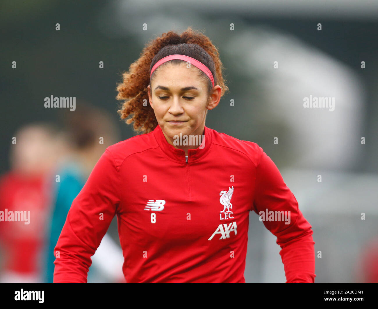 BOREHAMWOOD, Inghilterra - novembre 24: Jade Bailey di Liverpool donne durante la pre-match warm-up durante la Barclays donna Super League match tra Ar Foto Stock