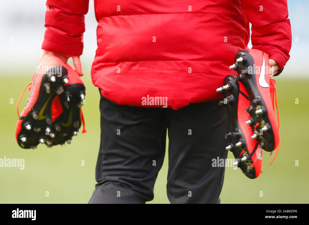BOREHAMWOOD, Inghilterra - novembre 24: Liverpool Football Boots durante la Barclays donna Super League match tra Arsenal donne e donne di Liverpool a M Foto Stock
