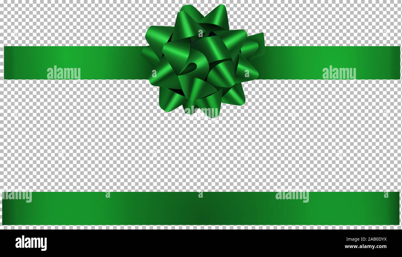 Arco verde e il nastro di inchiostro illustrazione per natale e decorazioni di compleanno Foto Stock