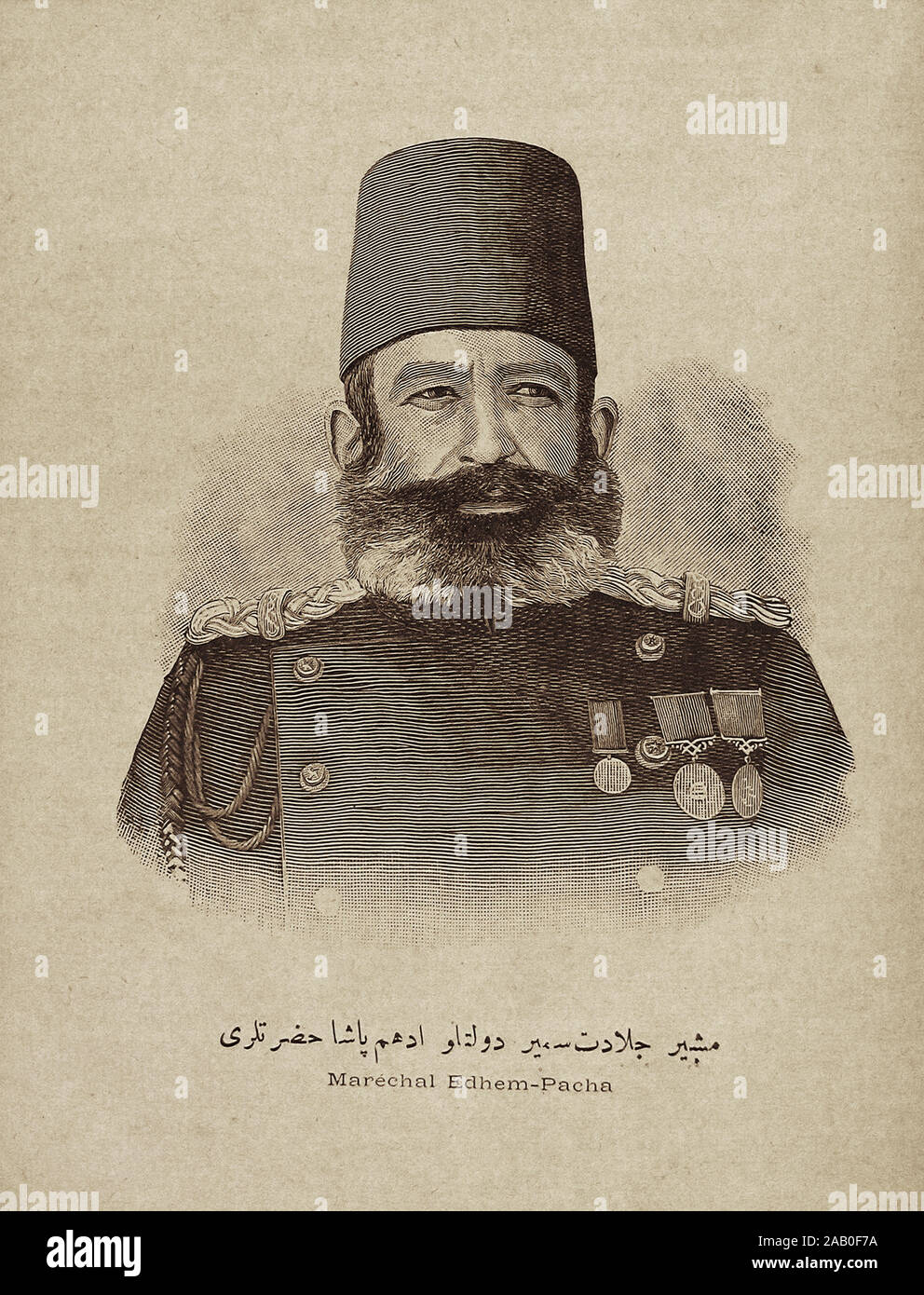 Ibrahim Pascià Edhem (1819-1893) era un statista Ottomano, che ha ricoperto la carica di Gran Visir all'inizio di Abdul Hamid II del regno. Egli furthermo Foto Stock