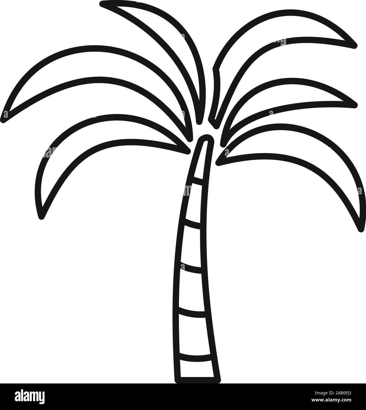 Palm tree icona. Profilo Palm tree icona vettoriali per il web design isolato su sfondo bianco Illustrazione Vettoriale