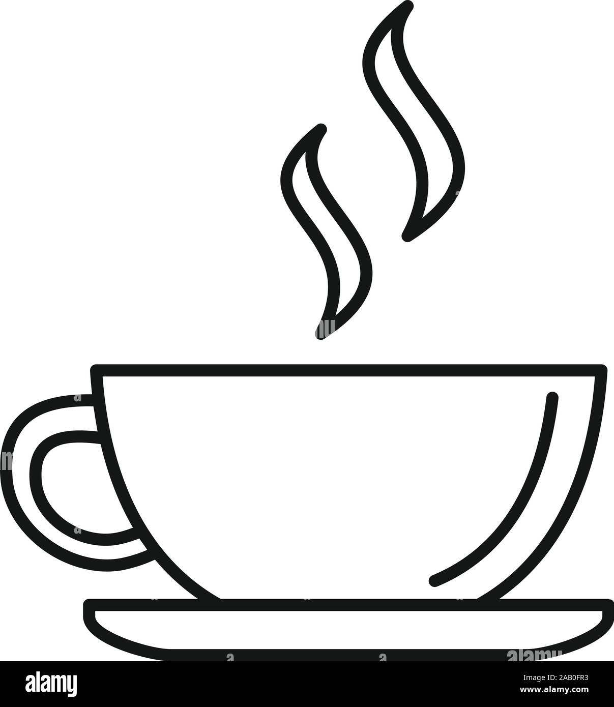 Tazza di caffè icona. Delineare calda tazza di caffè icona vettore per il web design isolato su sfondo bianco Illustrazione Vettoriale