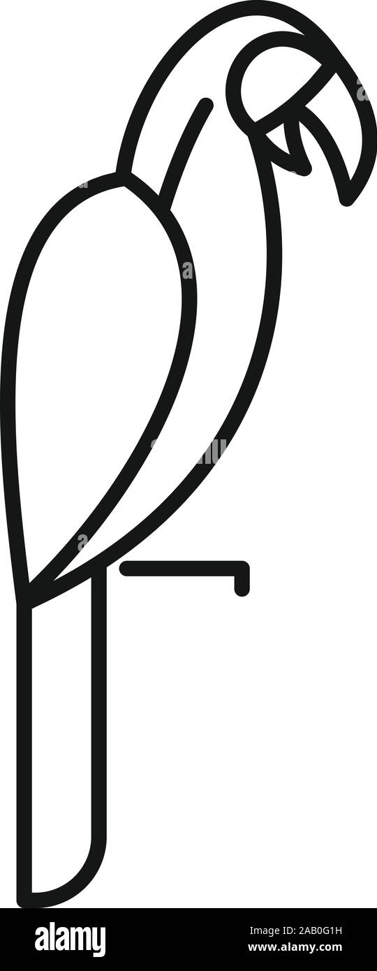 Icona pappagallo. Delineare pappagallo icona vettoriali per il web design isolato su sfondo bianco Illustrazione Vettoriale