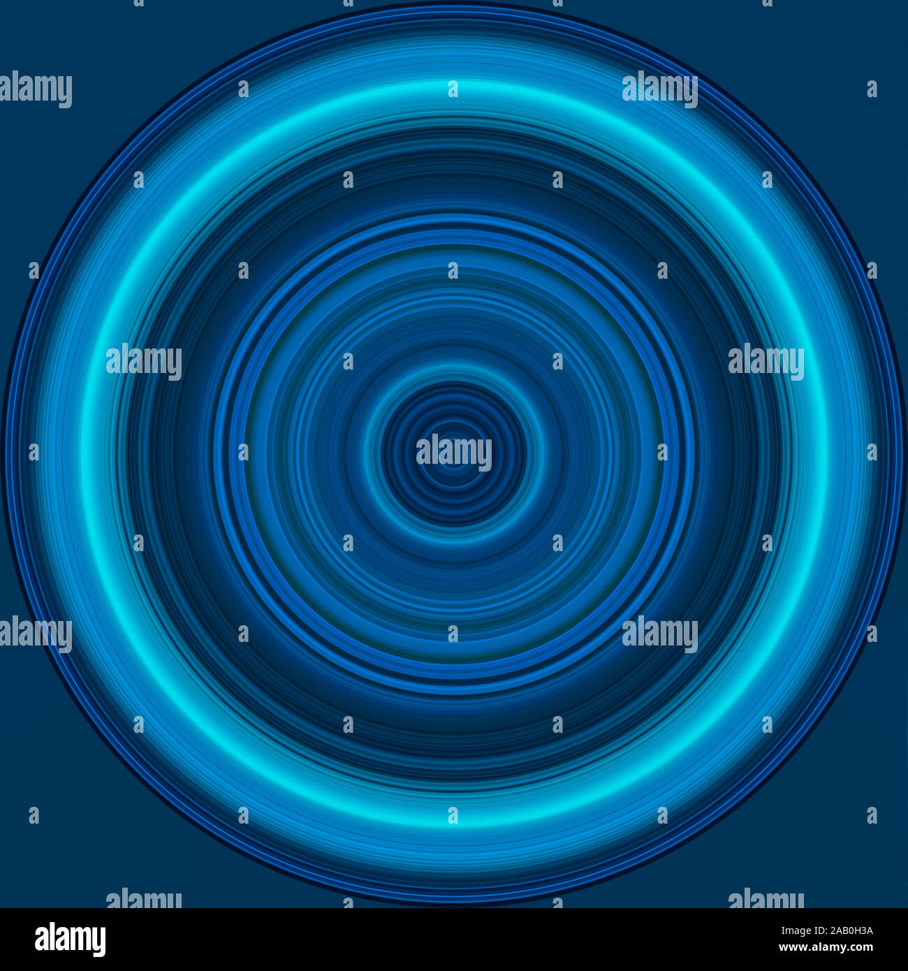 Colorato cerchio luminoso , linee circolari , radiale texture a righe nei toni del blu. Rotondi. Sfondo astratto Foto Stock