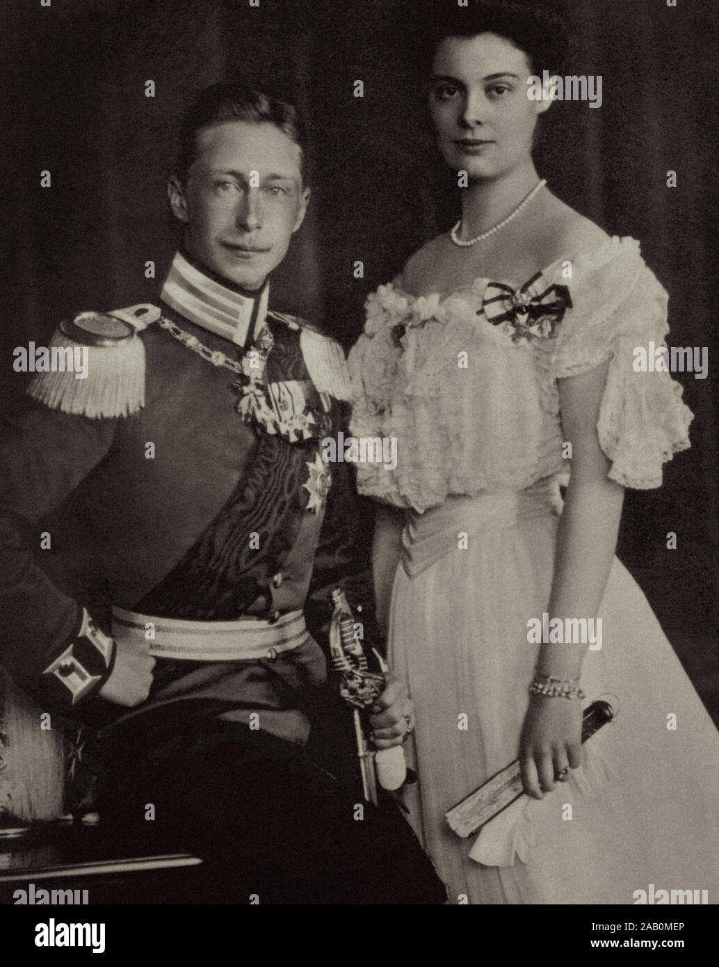 Il principe ereditario Wilhelm e sua moglie Duchessa Cecilie di Mecklenburg-Schwerin. Foto Stock
