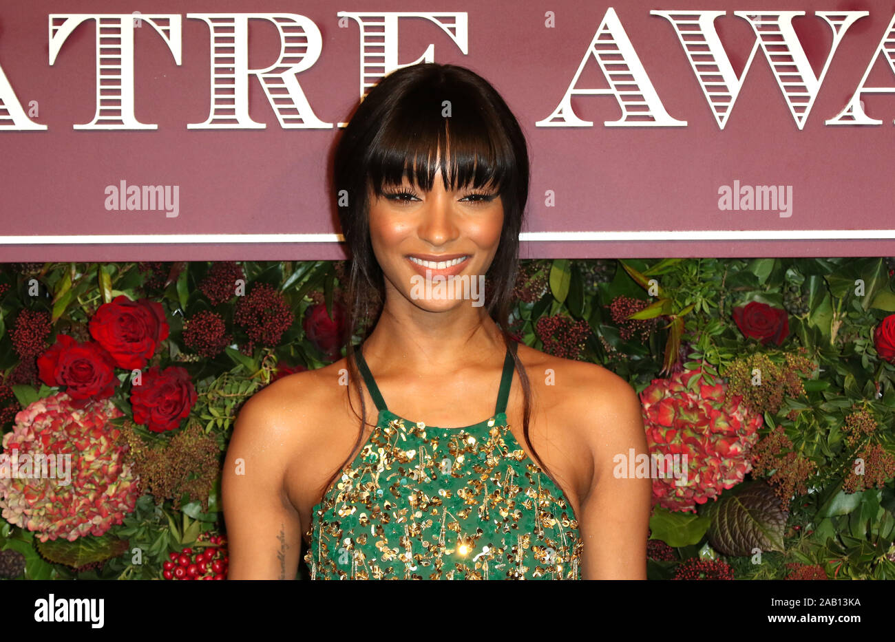 Jourdan Dunn, Evening Standard Theatre Awards, London Coliseum di Londra, Regno Unito, 24 novembre 2019, Foto di Richard Goldschmidt Foto Stock