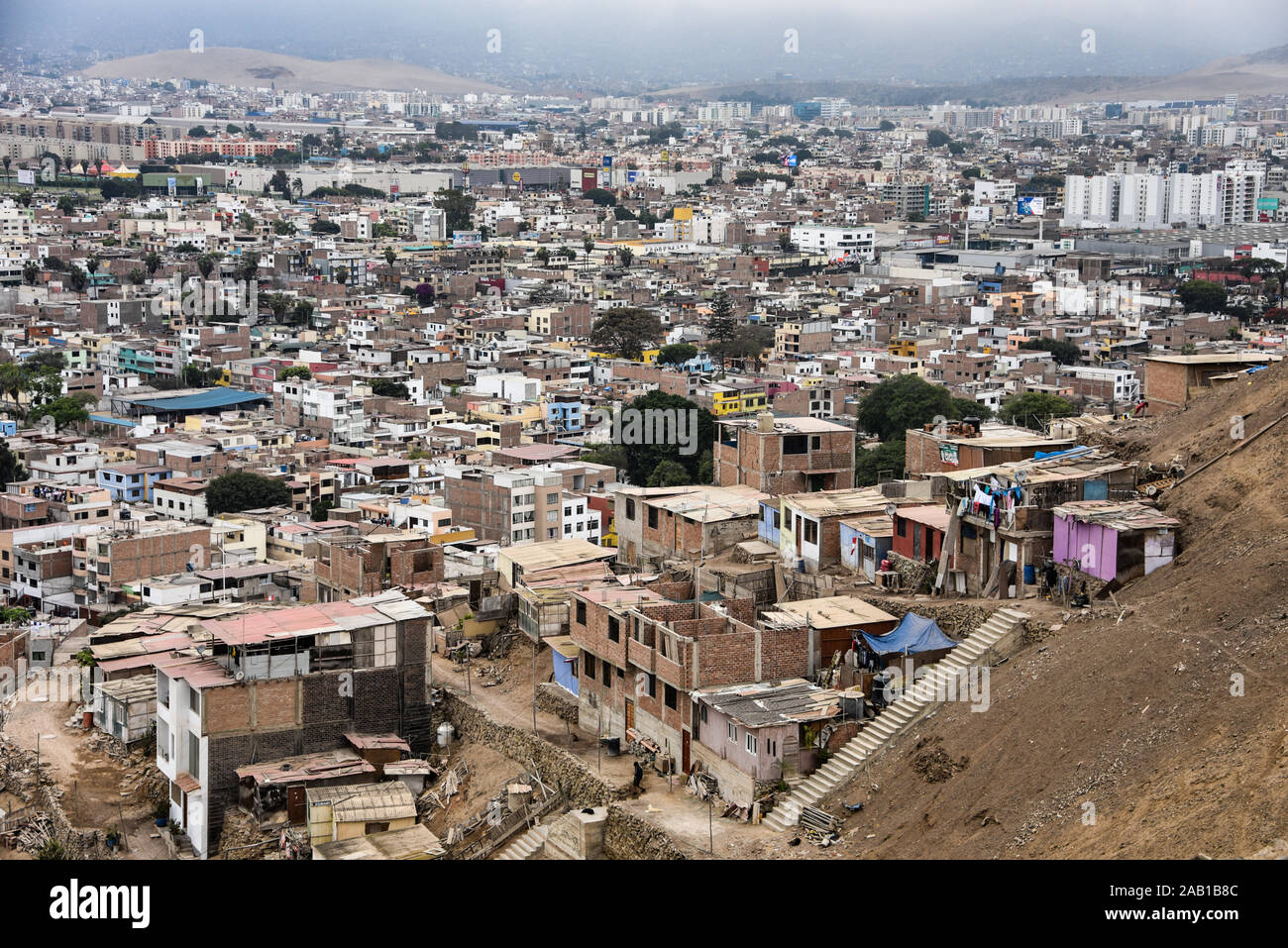 Lima, Perù - Nov 17, 2019: Vedute di Lima dal Morro Solar Foto Stock