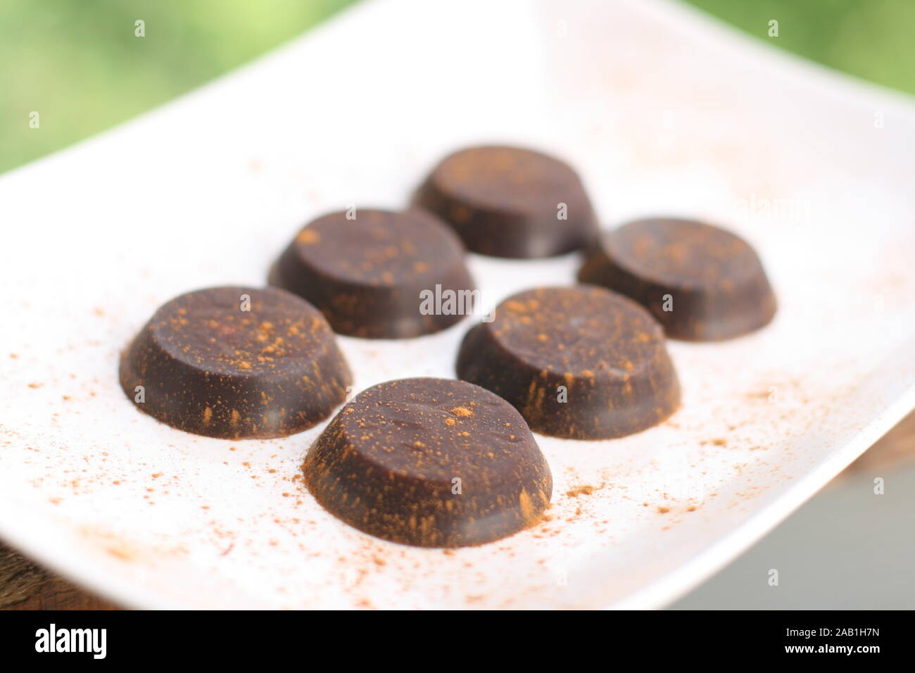 In casa materie cioccolato ricetta (senza latte e derivati, vegan) Foto Stock