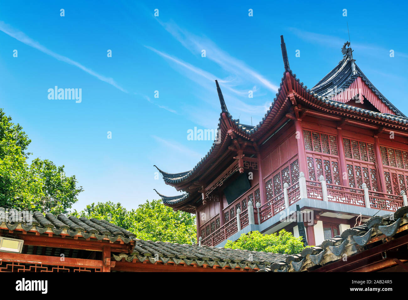 Antico palazzo nel Tempio di Confucio, Nanjing, Cina. Foto Stock