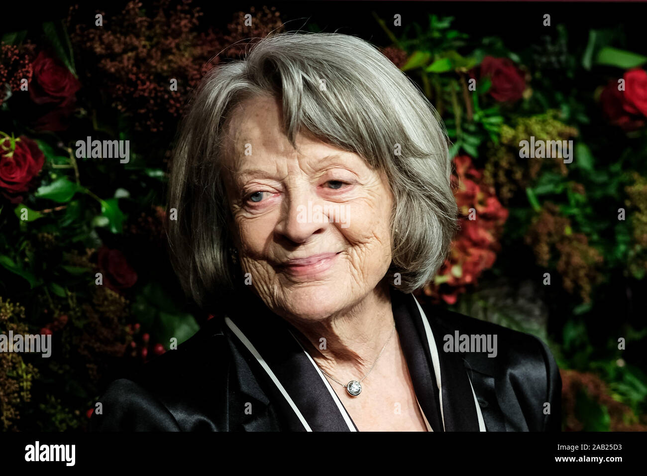 London Coliseum di Londra, Regno Unito. Il 24 novembre 2019. Dame Maggie Smith pone al sessantacinquesimo Evening Standard Theatre Awards. . Foto di Julie Edwards./Alamy Live News Foto Stock