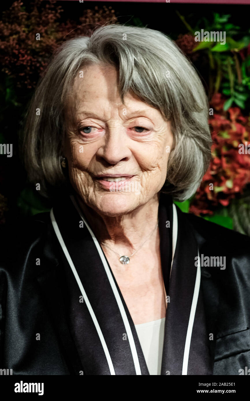 London Coliseum di Londra, Regno Unito. Il 24 novembre 2019. Dame Maggie Smith pone al sessantacinquesimo Evening Standard Theatre Awards. . Foto di Julie Edwards./Alamy Live News Foto Stock