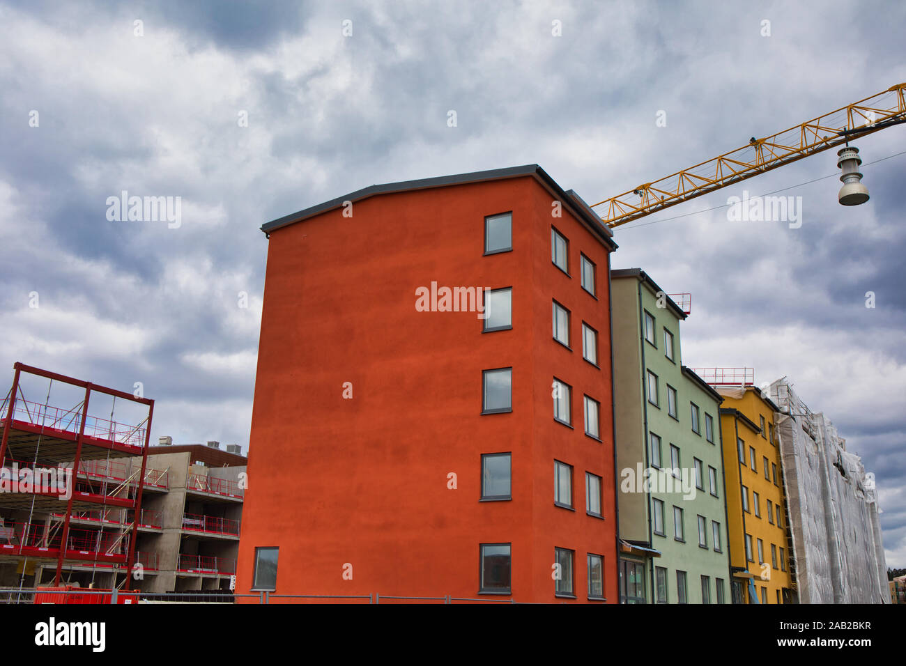 Recentemente costruita blocchi di appartamenti alloggiamento nel sobborgo di Stoccolma Upplands Vasby, Stoccolma, Svezia Foto Stock