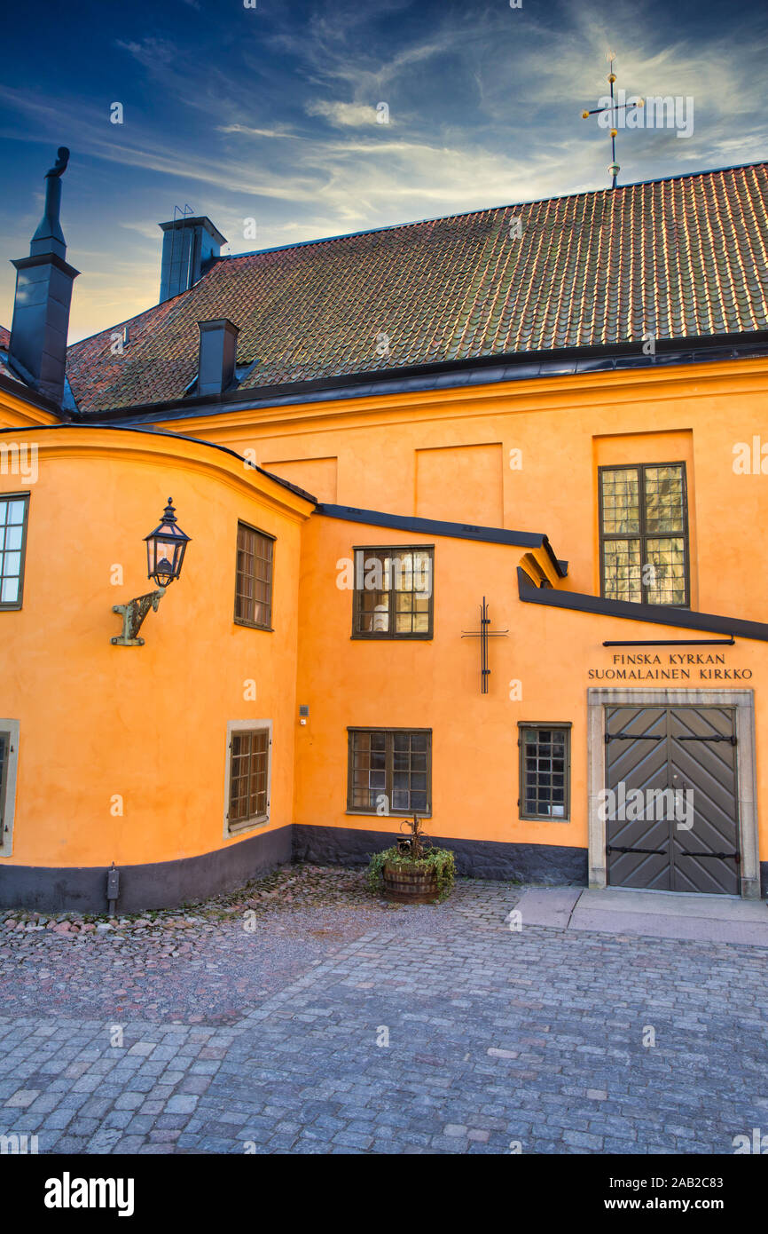 Chiesa finlandese (Finska Kyrkan), Gamla Stan, Stoccolma, Svezia. Costruito nel 1725 Foto Stock