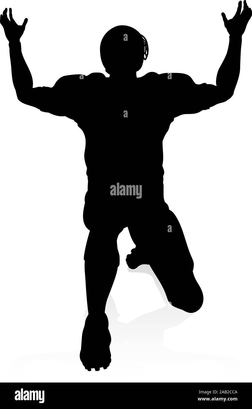 Silhouette giocatore di football americano Illustrazione Vettoriale