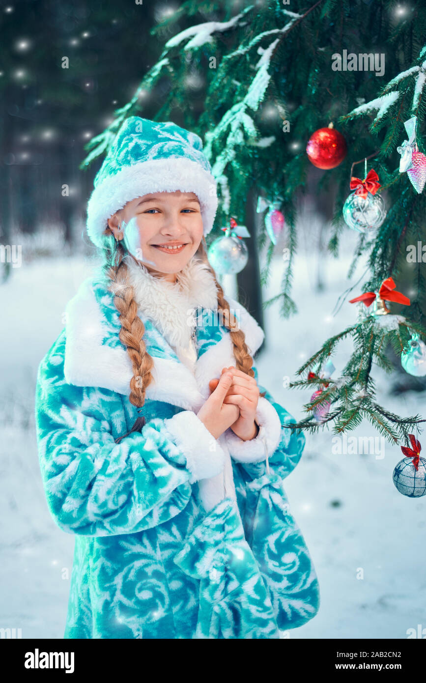 Anno nuovo ritratto di una bambina Foto Stock