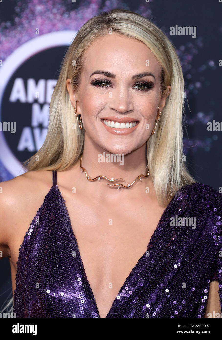 Los Angeles, Stati Uniti. 24 Novembre, 2019. Carrie Underwood arriva a 2019 American Music Awards tenutosi presso il Teatro di Microsoft L.A. Vivere il 24 novembre 2019 a Los Angeles, California, Stati Uniti. (Foto di Xavier COLLIN/Image Press Agency) Foto Stock