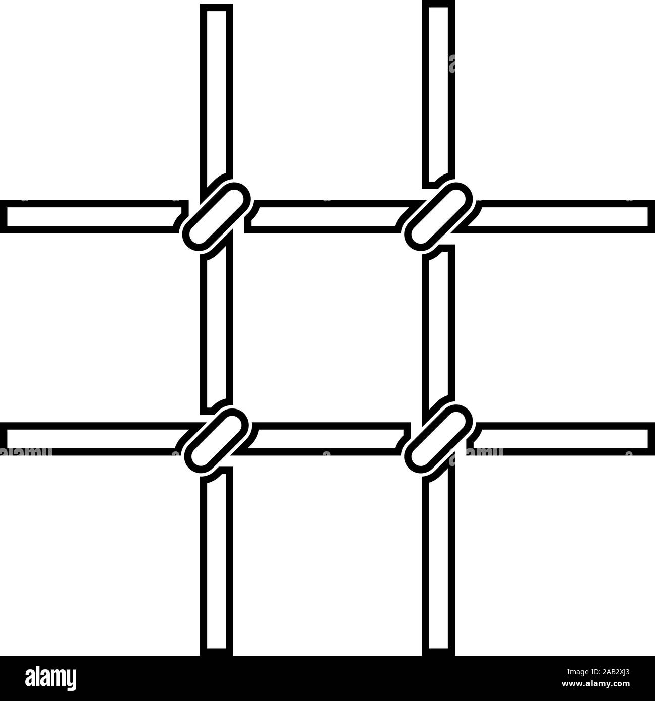 Barre di prigione griglia metallica icona profilo colore nero illustrazione vettoriale stile piatto semplice immagine Illustrazione Vettoriale