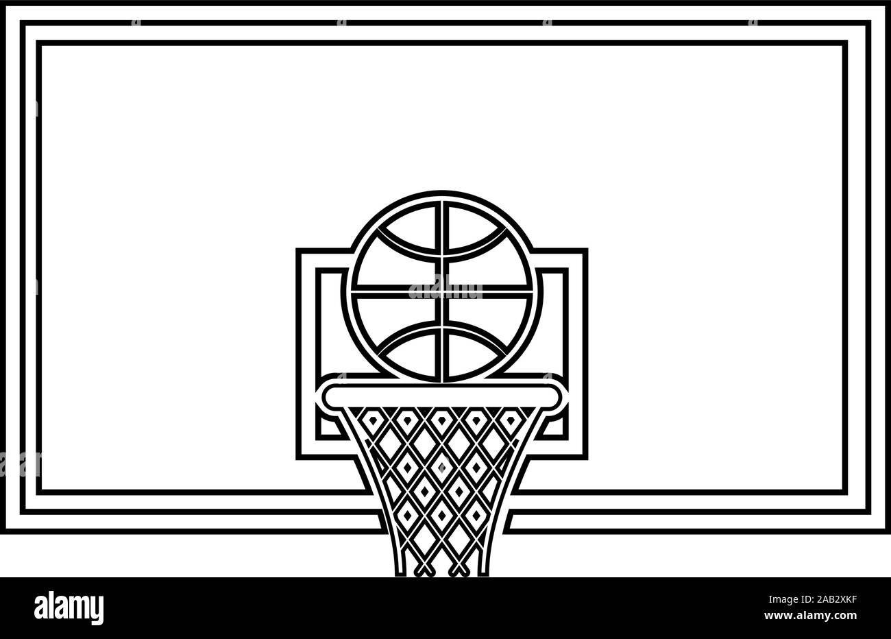 Basketball hoop e lavagna a sfera e grid icona del carrello profilo colore nero illustrazione vettoriale stile piatto semplice immagine Illustrazione Vettoriale