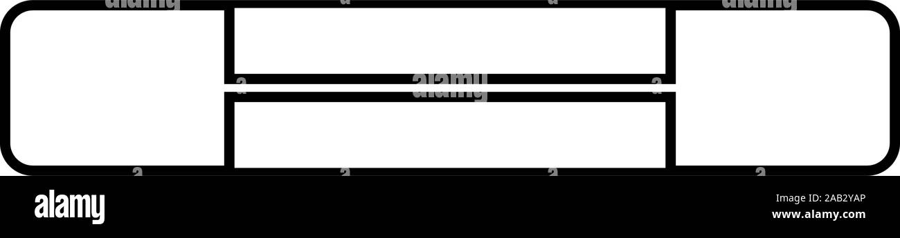 Fusibile elettrico simboli di circuito di protezione da sovraccarico elemento fusibile icona profilo colore nero illustrazione vettoriale stile piatto semplice immagine Illustrazione Vettoriale