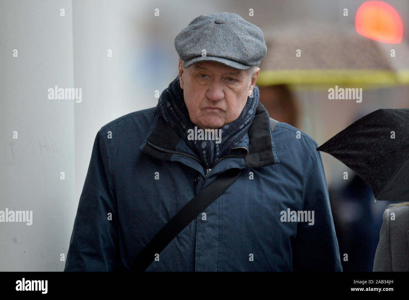 Hillsborough corrispondono comandante David Duckenfield, chi è accusato di omicidio colposo da grave negligenza di 95 Liverpool sostenitori al 1989 FA Cup semi-finale, arrivando a Preston Crown Court. Foto Stock